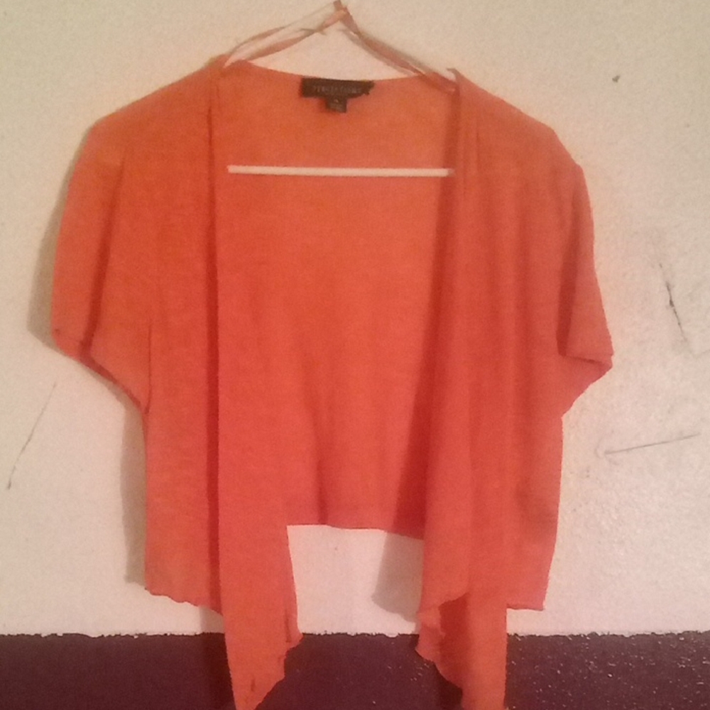 Forever 21 Vibrant Orange Open-Front Shrug